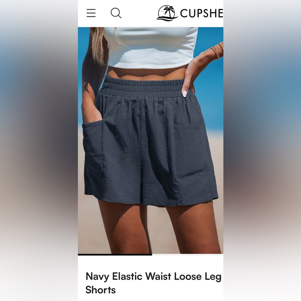 Cupshe Women's Dark Blue Cargo Shorts